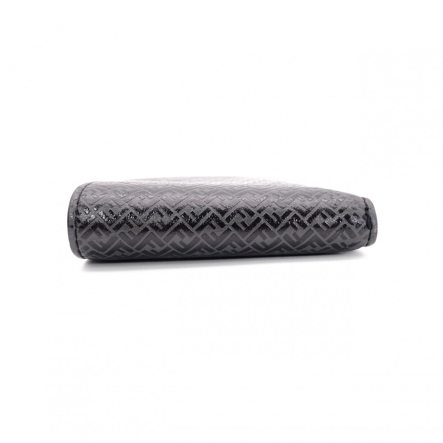 FENDI Zucca Bifold Wallet, Leather, Black, Men's