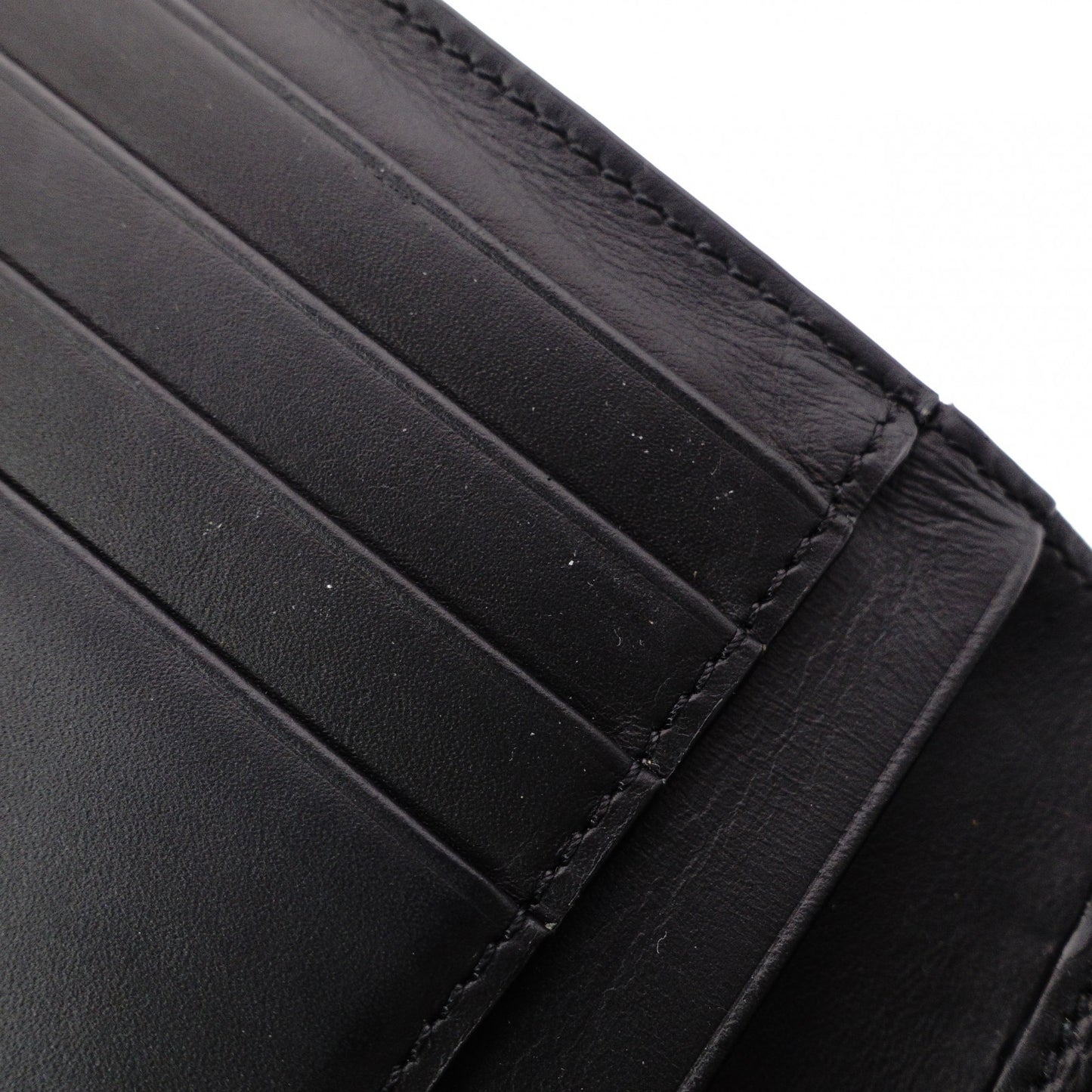 FENDI Zucca Bifold Wallet, Leather, Black, Men's