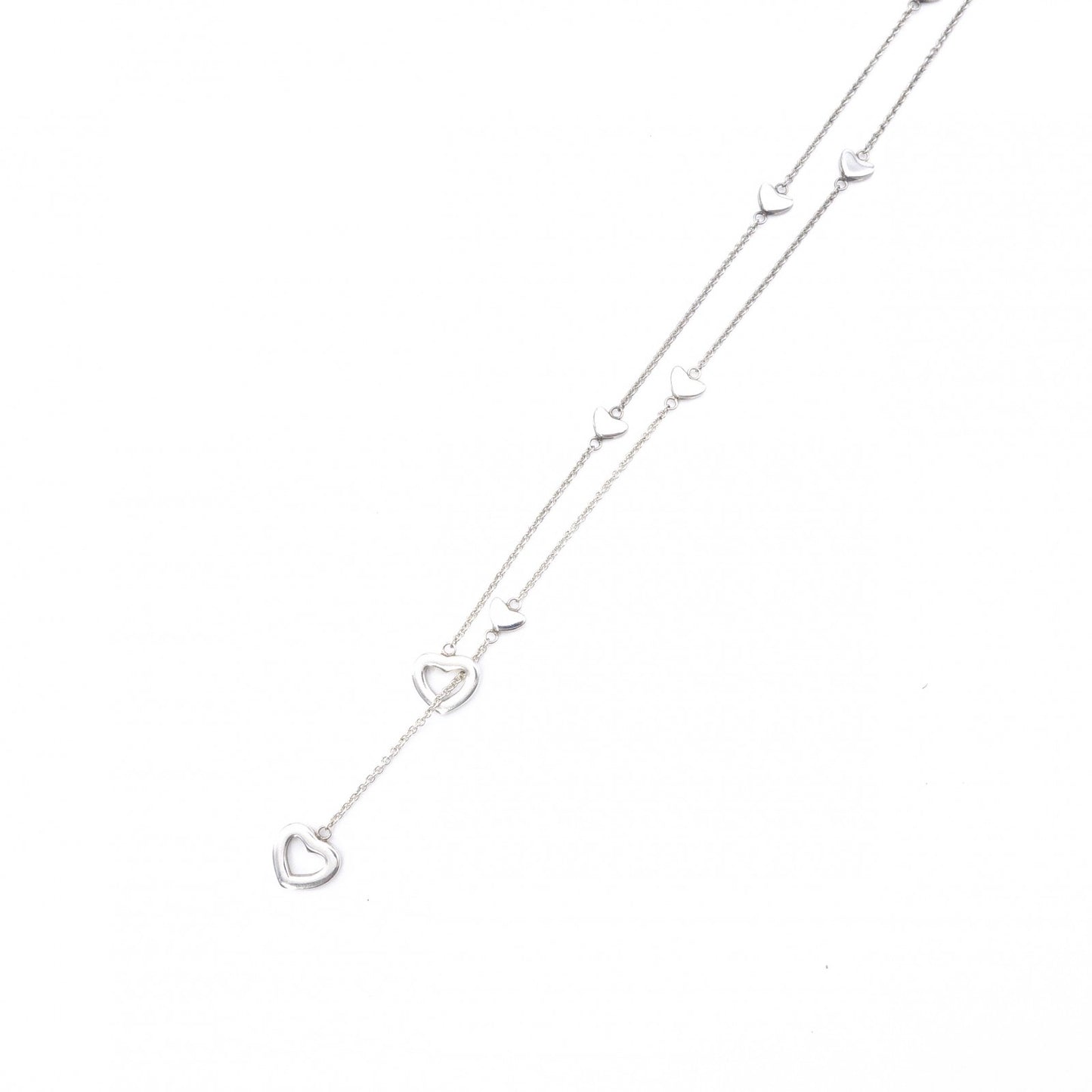 TIFFANY&Co. Tiffany Lariat Heart Link Necklace, 925 silver, silver, heart