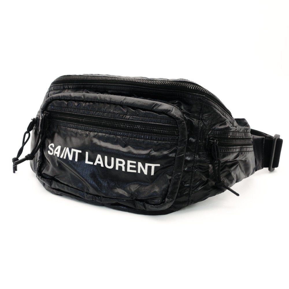 SAINT LAURENT Nux Nylon Body Bag Black Logo Belt Bag Logo Men's Women's R801669