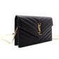 SAINT LAURENT Cassandra Shoulder Bag, Leather, Black, Gold Hardware, Crossbody