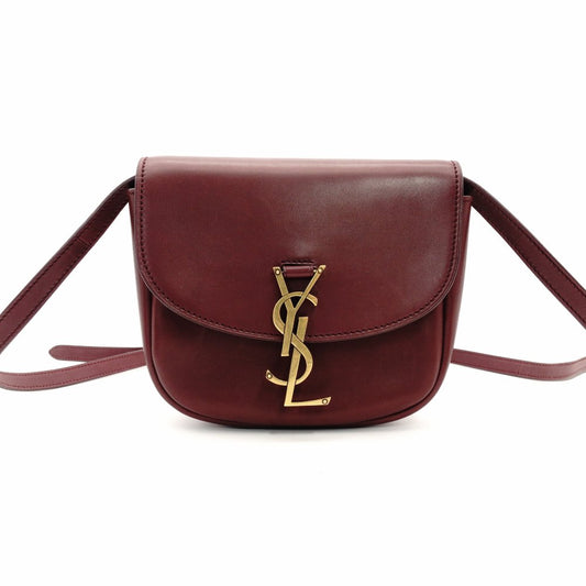 Saint Laurent Solferino Shoulder Bag YSL Burgundy Gold Hardware Leather R8011056
