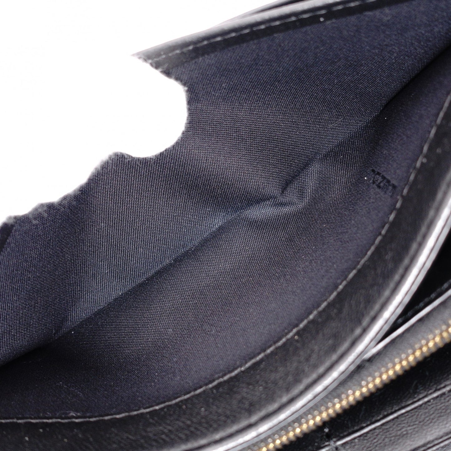 FENDI Baguette Chain Wallet Shoulder Bag, Leather, Black