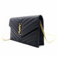 SAINT LAURENT Cassandra Shoulder Bag, Leather, Black, Gold Hardware, Crossbody