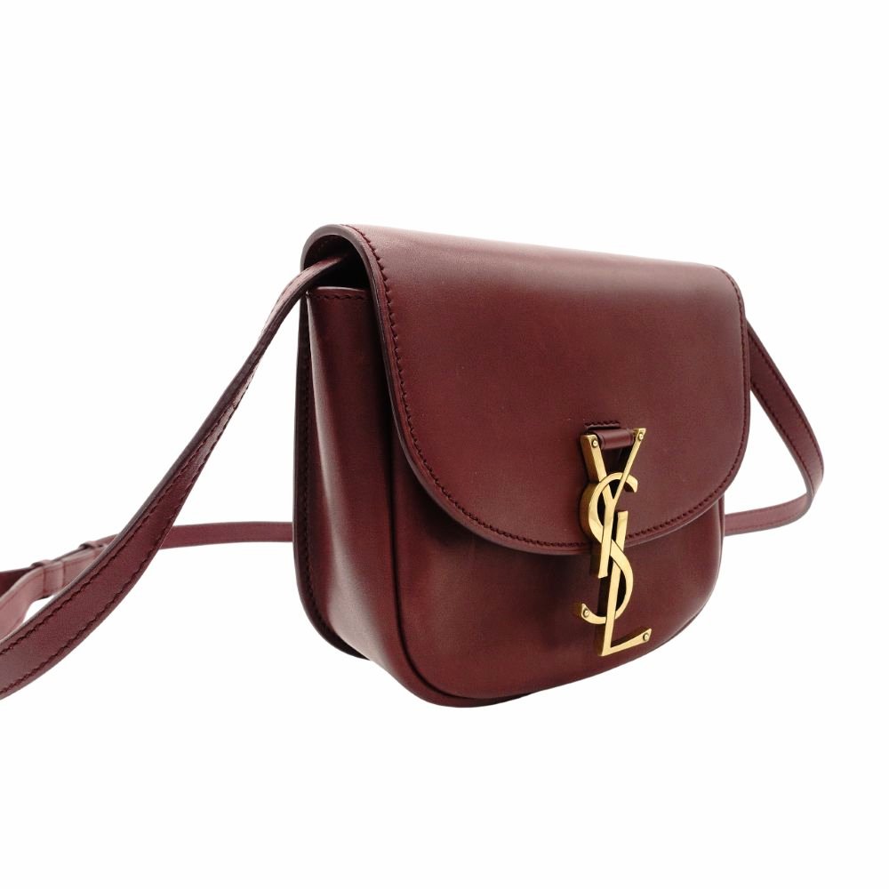 Saint Laurent Solferino Shoulder Bag YSL Burgundy Gold Hardware Leather R8011056
