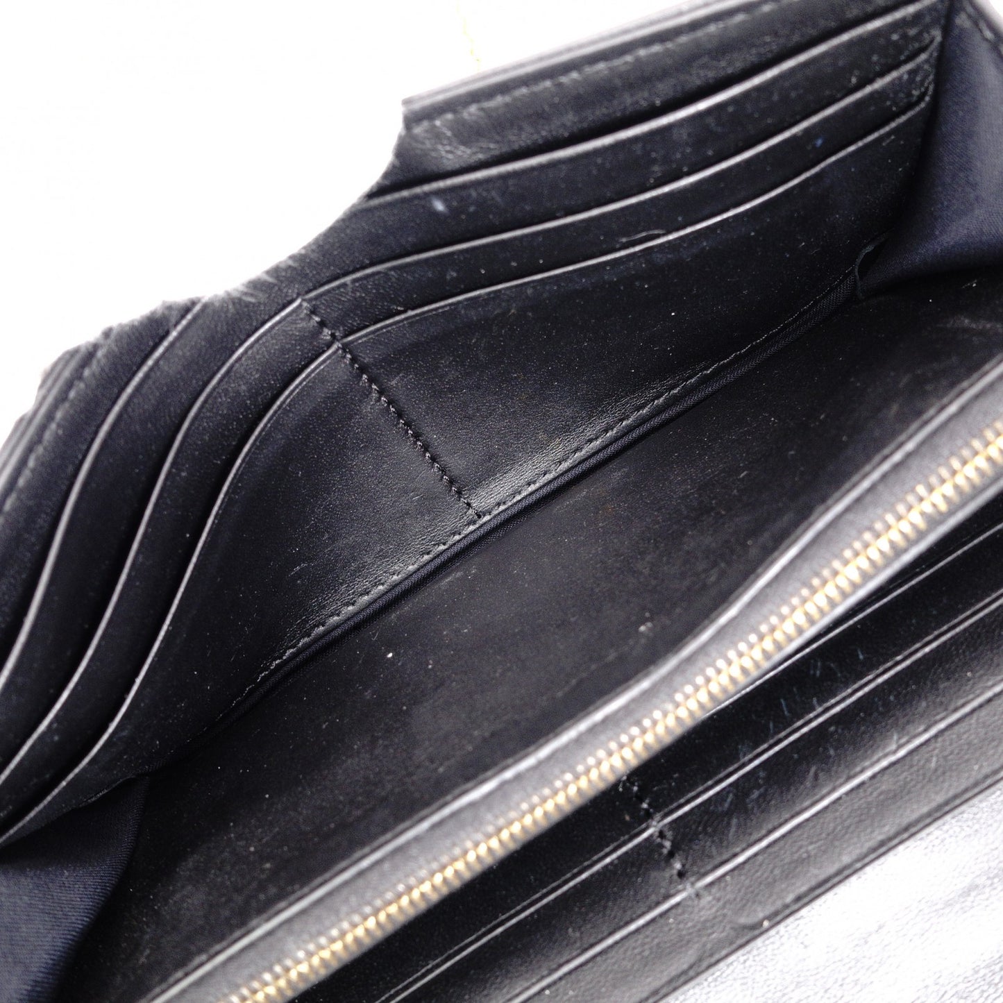 FENDI Baguette Chain Wallet Shoulder Bag, Leather, Black