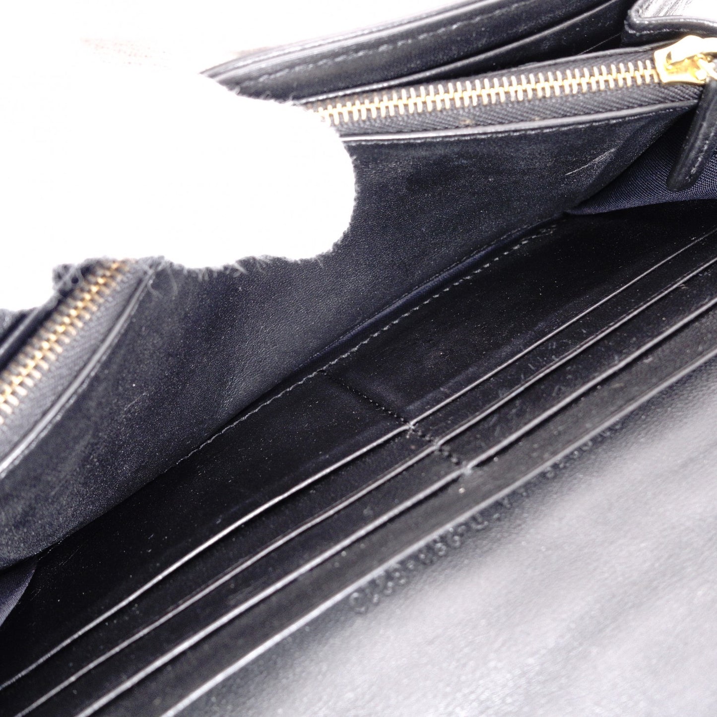 FENDI Baguette Chain Wallet Shoulder Bag, Leather, Black