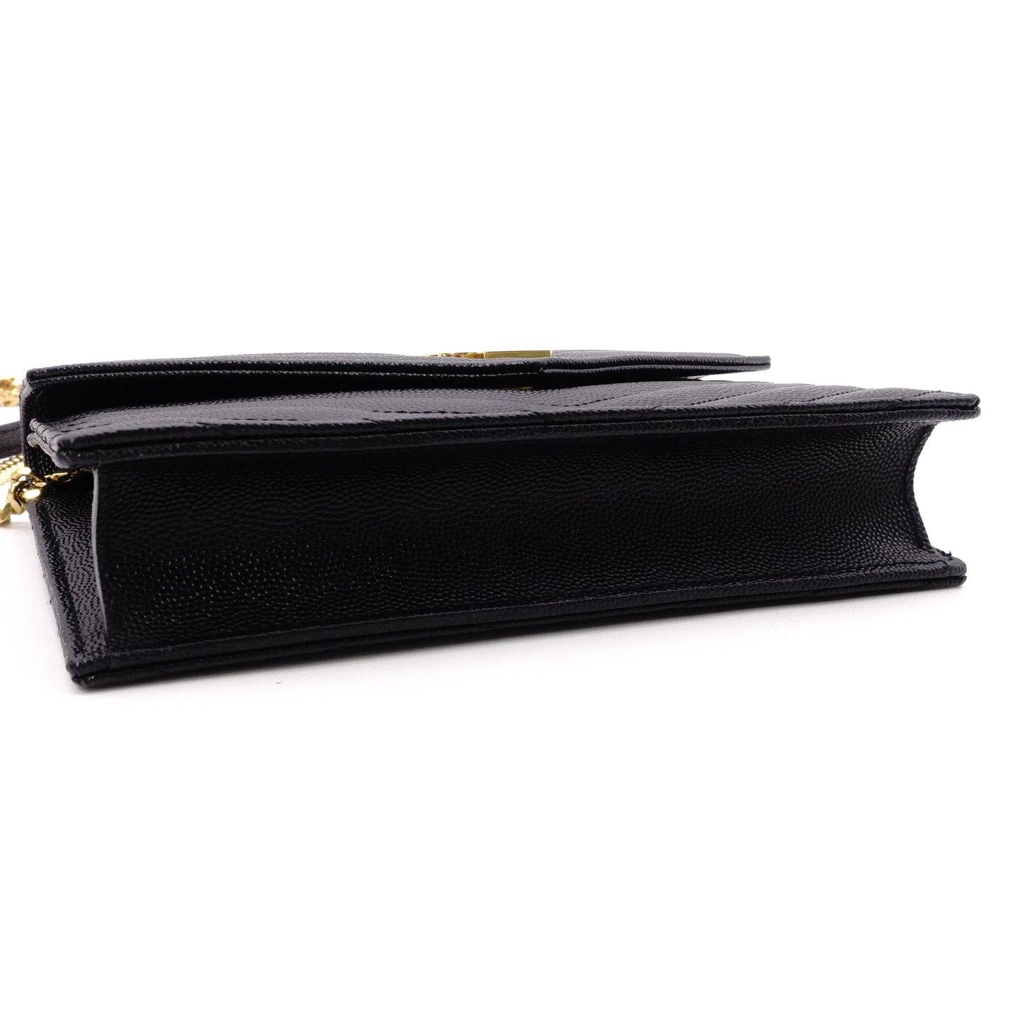 SAINT LAURENT Cassandra Shoulder Bag, Leather, Black, Gold Hardware, Crossbody