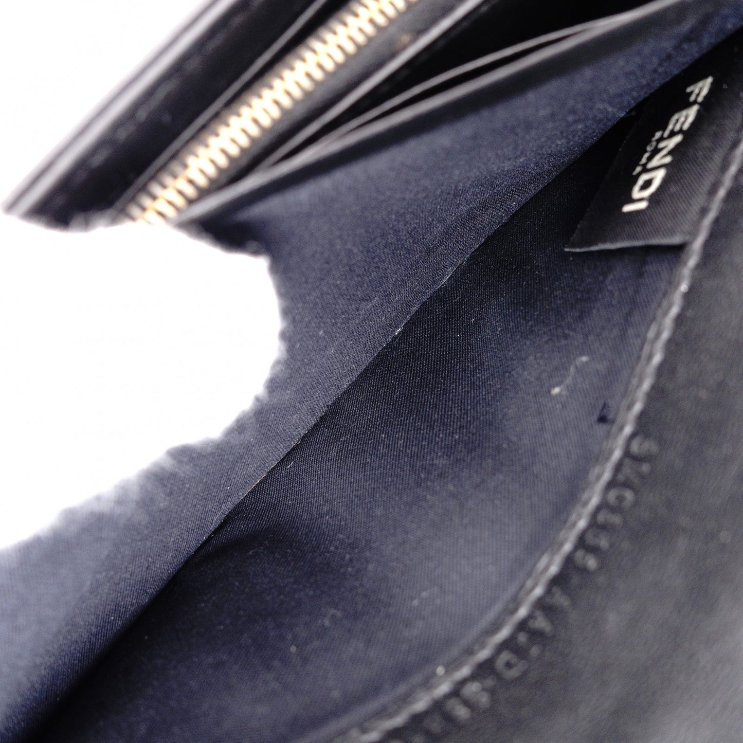 FENDI Baguette Chain Wallet Shoulder Bag, Leather, Black