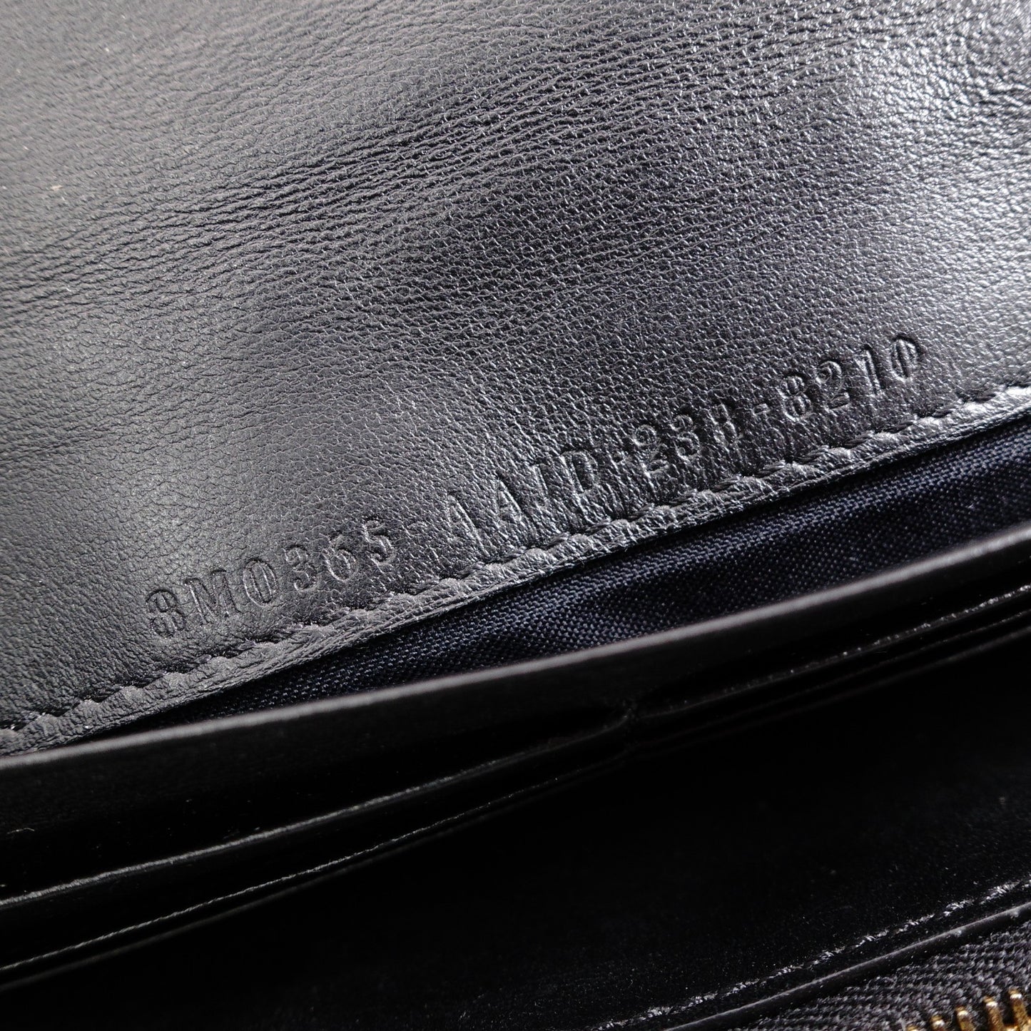 FENDI Baguette Chain Wallet Shoulder Bag, Leather, Black