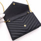 SAINT LAURENT Cassandra Shoulder Bag, Leather, Black, Gold Hardware, Crossbody