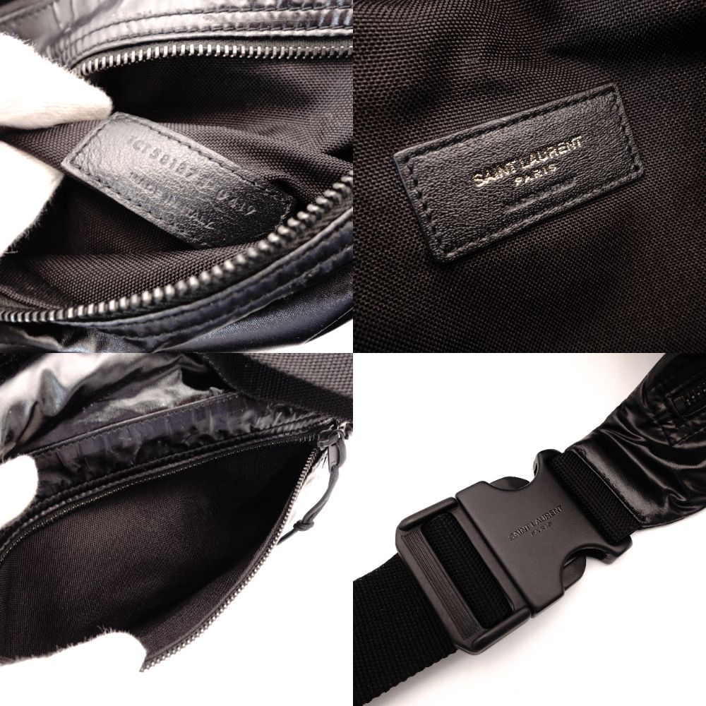 SAINT LAURENT Nux Nylon Body Bag Black Logo Belt Bag Logo Men's Women's R801669