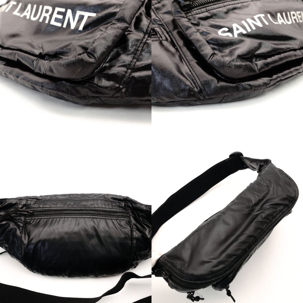 SAINT LAURENT Nux Nylon Body Bag Black Logo Belt Bag Logo Men's Women's R801669