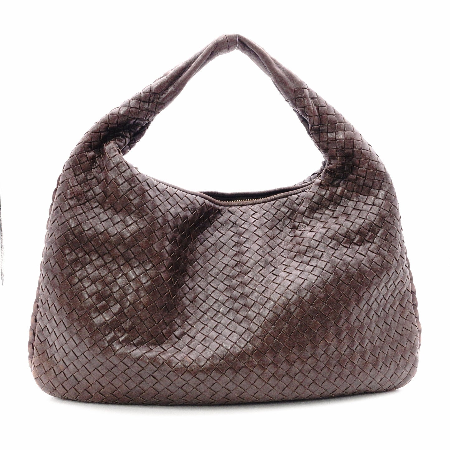 Bottega Veneta Intrecciato Shoulder Bag, Leather, Brown, Hobo