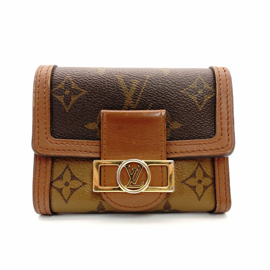 LOUIS VUITTON Monogram Reverse Portefeuille Dauphine Reverse Wallet Folding Wallet Brown R801558