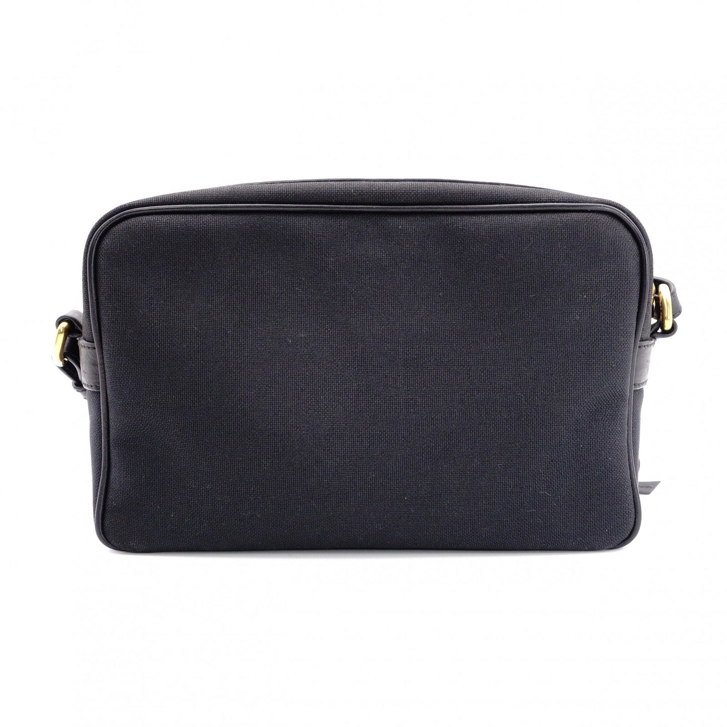 PRADA Prada Logo Jacquard Ribbon Camera Shoulder Bag Canvas Black