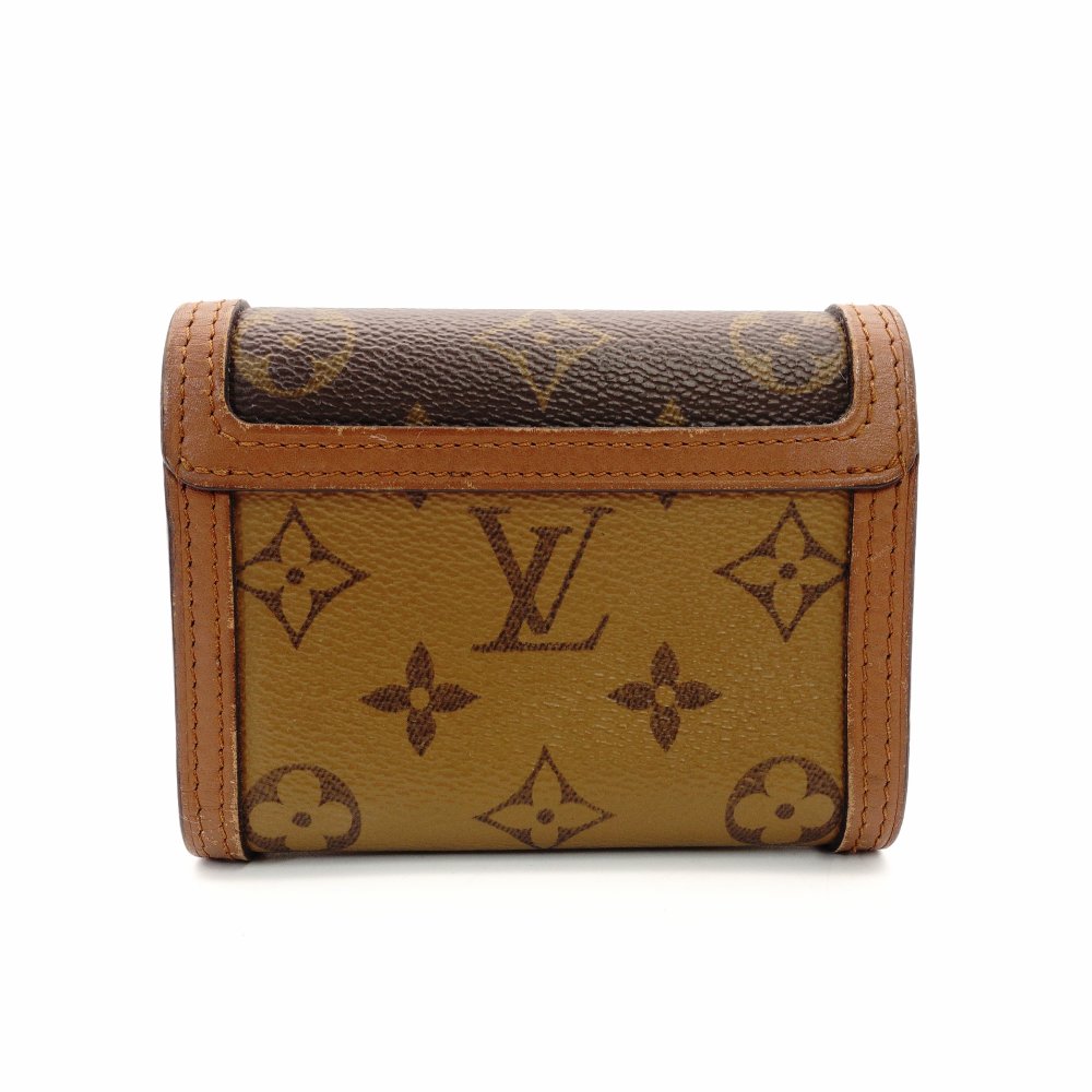 LOUIS VUITTON Monogram Reverse Portefeuille Dauphine Reverse Wallet Folding Wallet Brown R801558