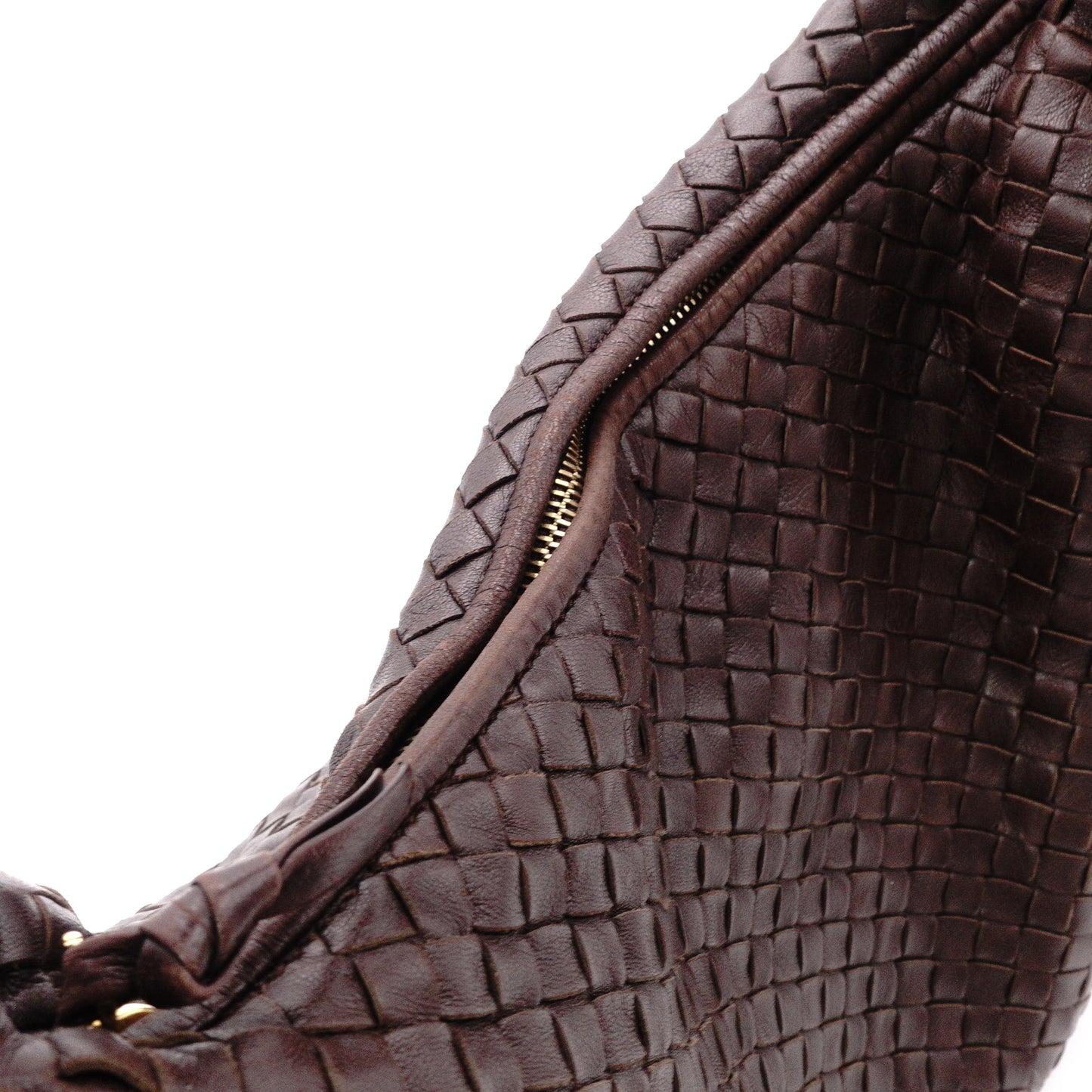 Bottega Veneta Intrecciato Shoulder Bag, Leather, Brown, Hobo