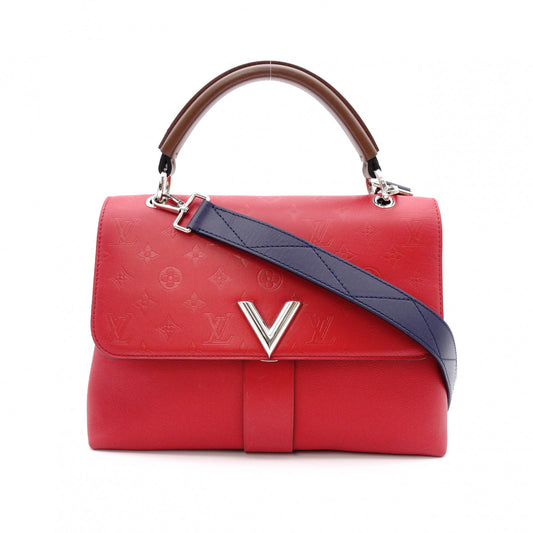 LOUIS VUITTON Verry Single-Handle Bag, Handbag, Leather, Red, 2-way
