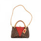Louis Vuitton V Tote BB 2-Way Handbag Brown × Red Monogram Crossbody 7-9-158