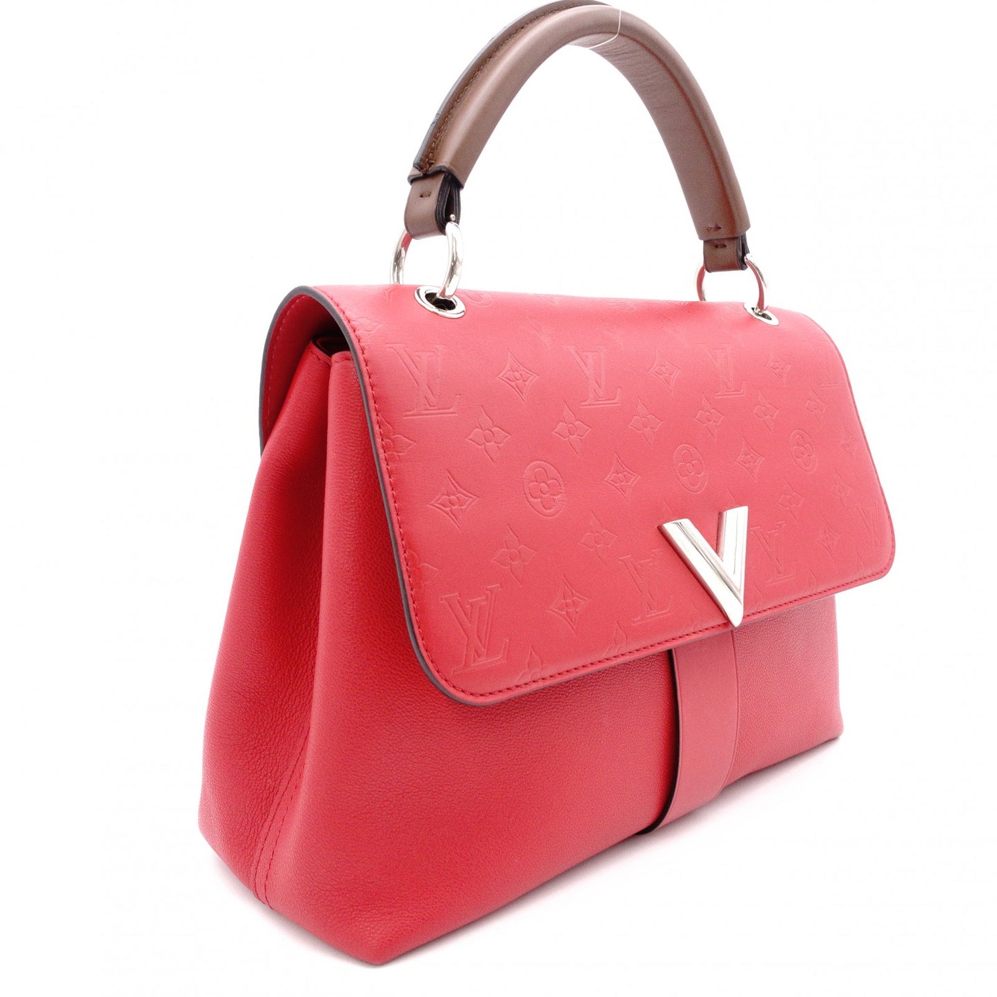 LOUIS VUITTON Verry Single-Handle Bag, Handbag, Leather, Red, 2-way