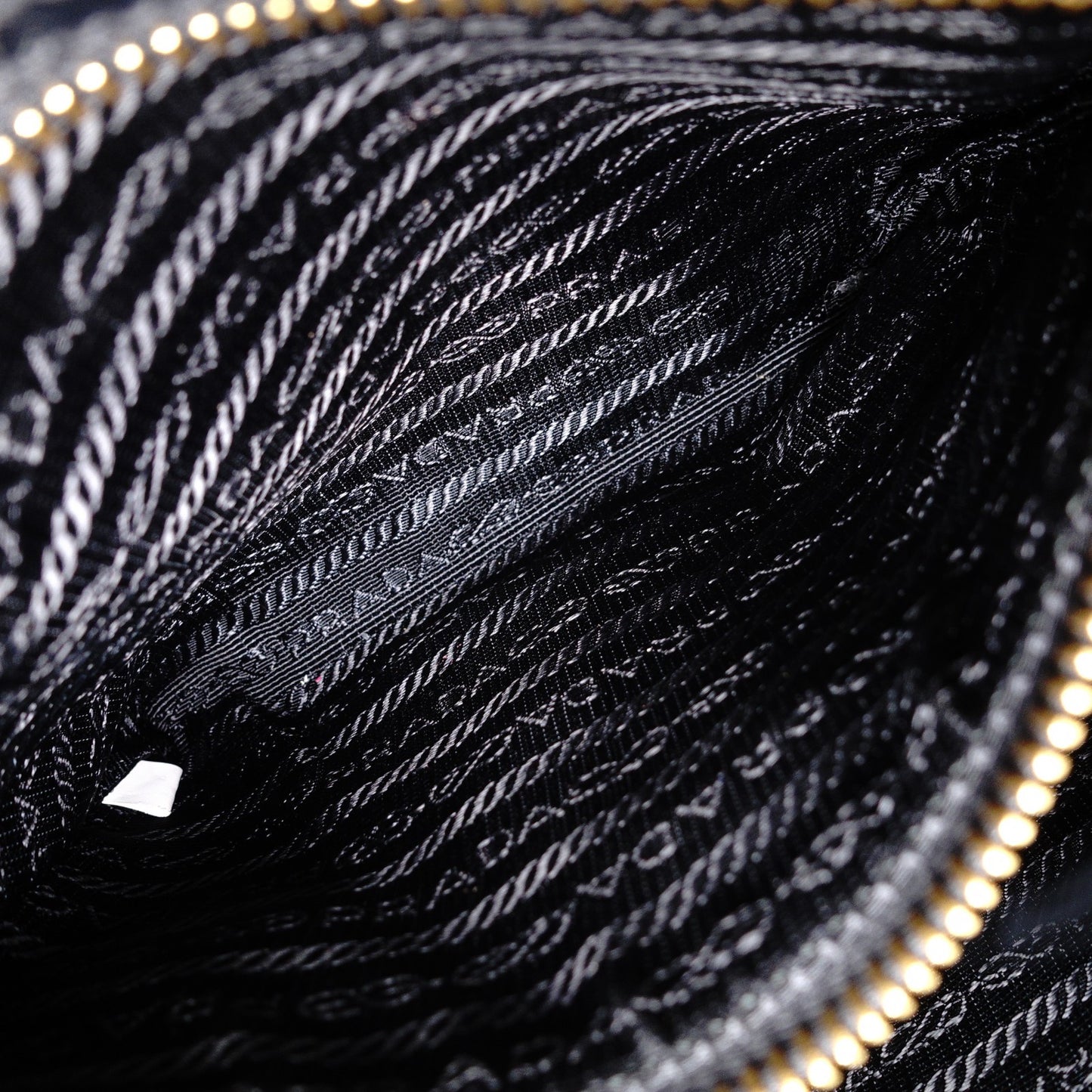 PRADA Prada Logo Jacquard Ribbon Camera Shoulder Bag Canvas Black