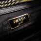 PRADA Prada Logo Jacquard Ribbon Camera Shoulder Bag Canvas Black