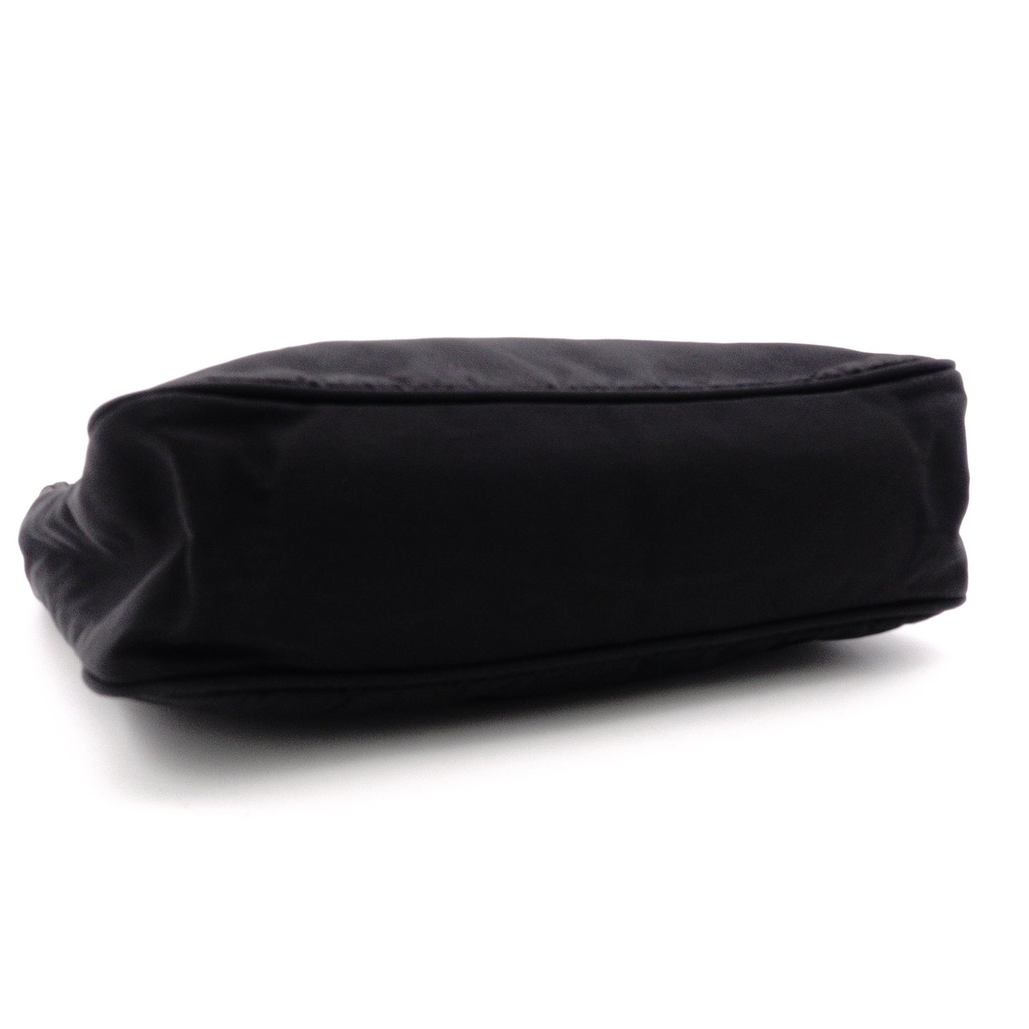 PRADA Mini Hobo Bag, Handbag, Nylon, Black, Triangle Logo, Mini Bag