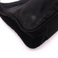 PRADA Mini Hobo Bag, Handbag, Nylon, Black, Triangle Logo, Mini Bag