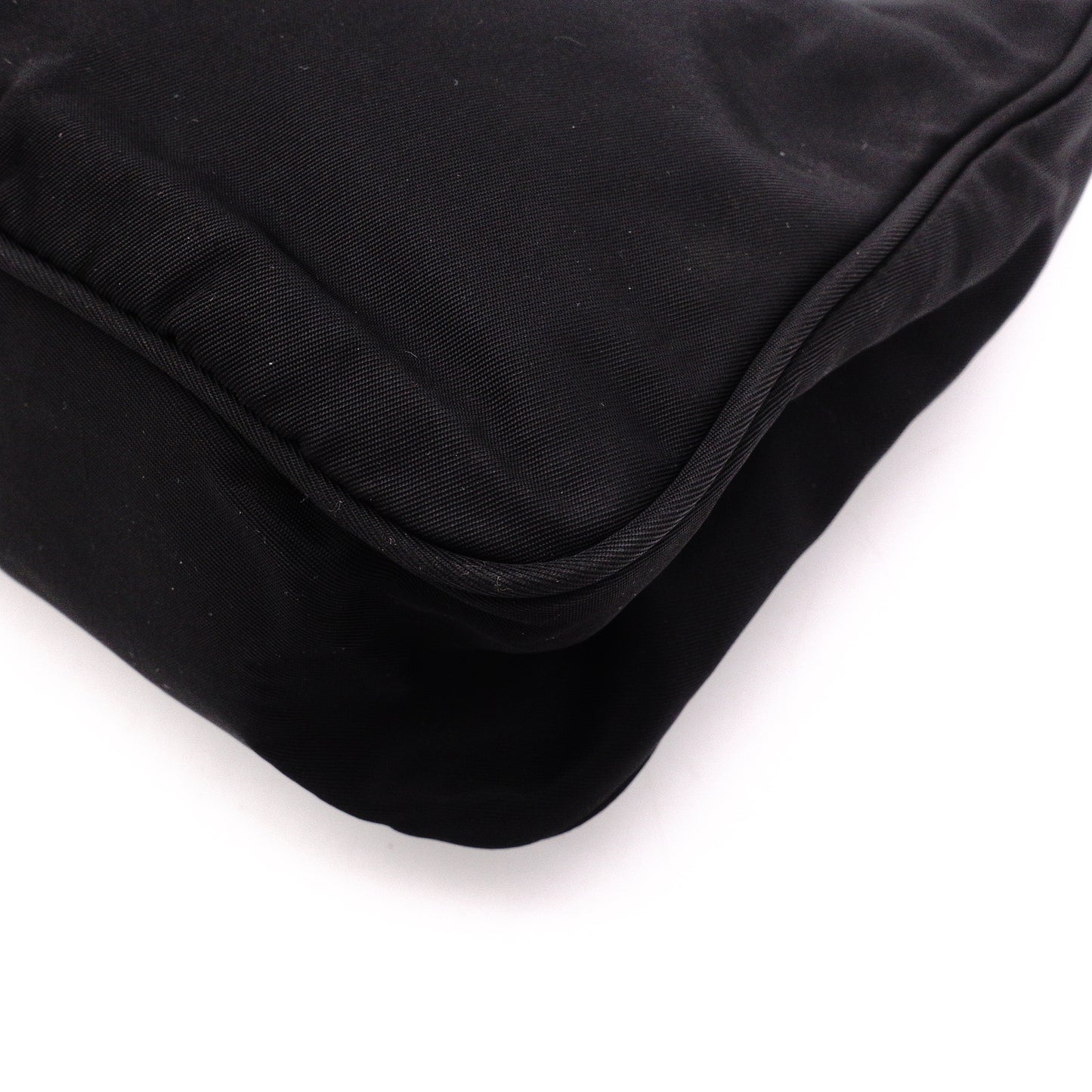 PRADA Mini Hobo Bag, Handbag, Nylon, Black, Triangle Logo, Mini Bag