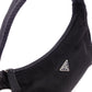 PRADA Mini Hobo Bag, Handbag, Nylon, Black, Triangle Logo, Mini Bag