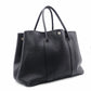 HERMES Garden Party PM Tote Bag, Leather, Black, Shoulder Strap, □N Stamp