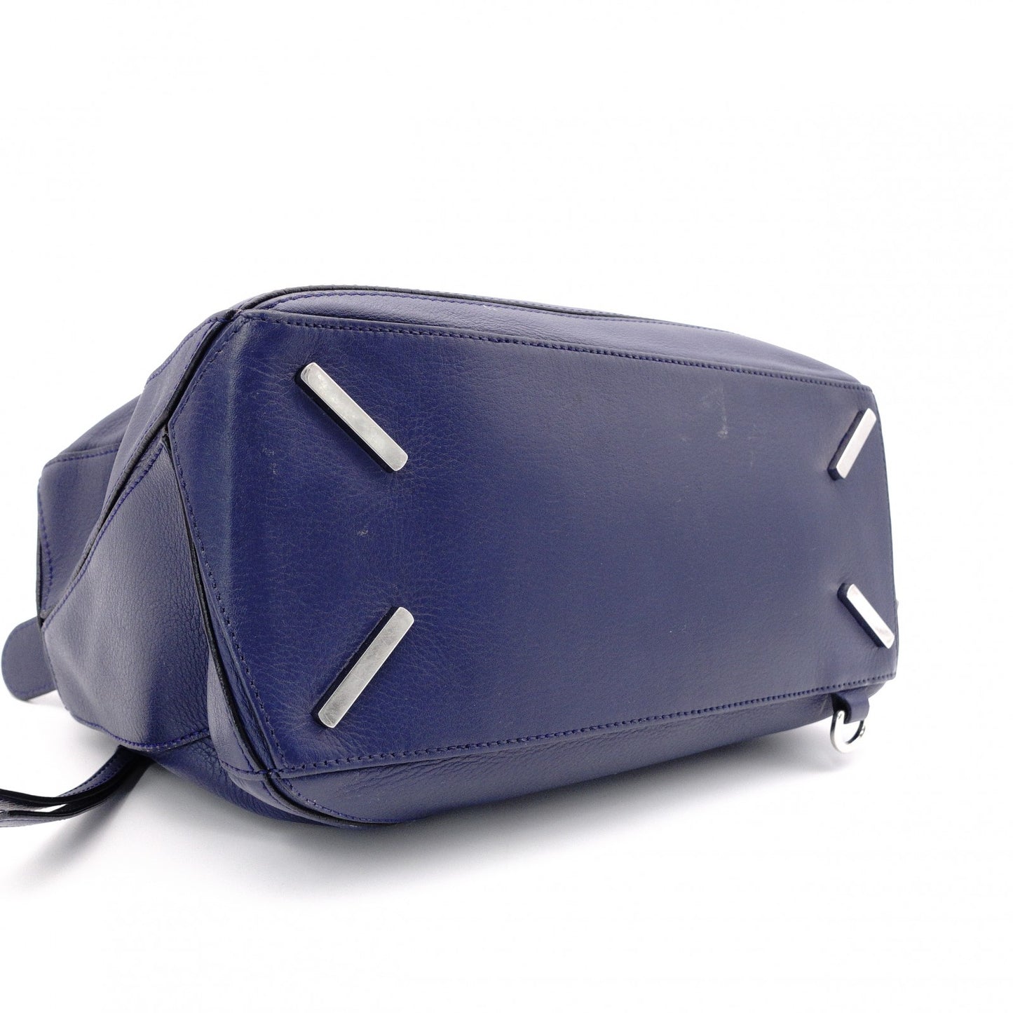 LOEWE Puzzle Small Handbag, Leather, Navy, 2-Way, Silver Hardware