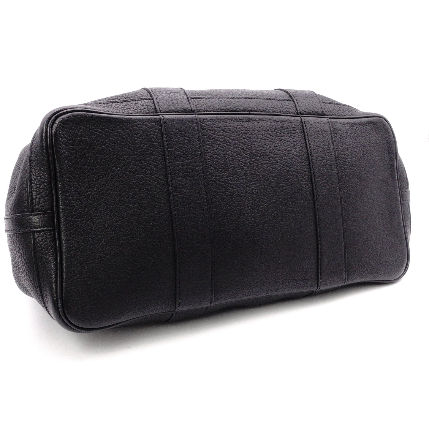 HERMES Garden Party PM Tote Bag, Leather, Black, Shoulder Strap, □N Stamp