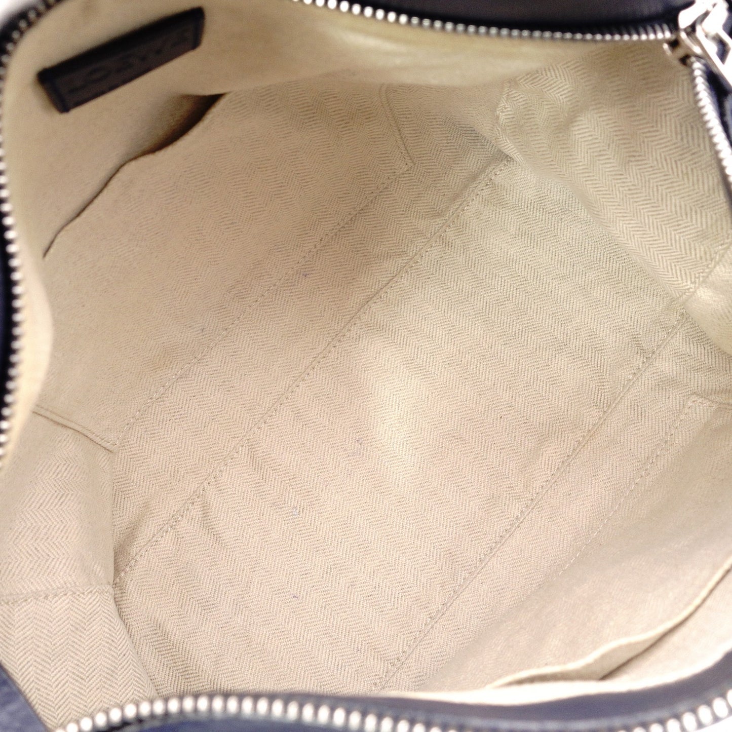LOEWE Puzzle Small Handbag, Leather, Navy, 2-Way, Silver Hardware