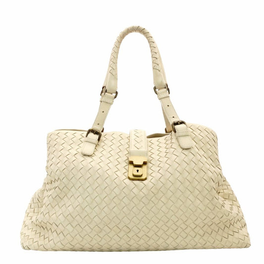 Bottega Veneta Intrecciato Roma Beige Leather Tote Bag 7-11-678