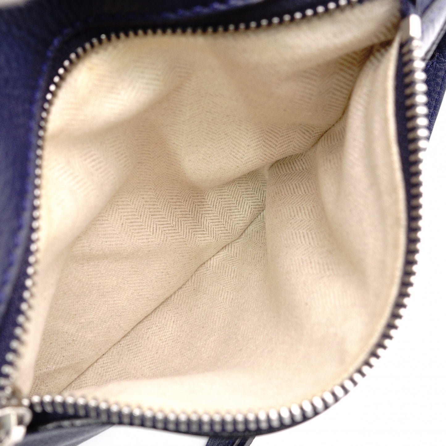 LOEWE Puzzle Small Handbag, Leather, Navy, 2-Way, Silver Hardware