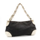 CHANEL Olsen Shoulder Bag, Leather, Gray and White Canvas, CC Logo, Single-Shoulder