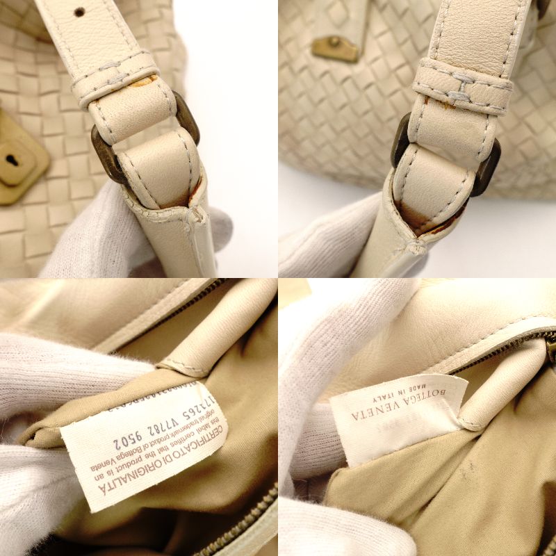 Bottega Veneta Intrecciato Roma Beige Leather Tote Bag 7-11-678