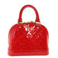 LOUIS VUITTON Alma BB Handbag Vernis Red Leather 2-Way Red Crossbody 7-10-193
