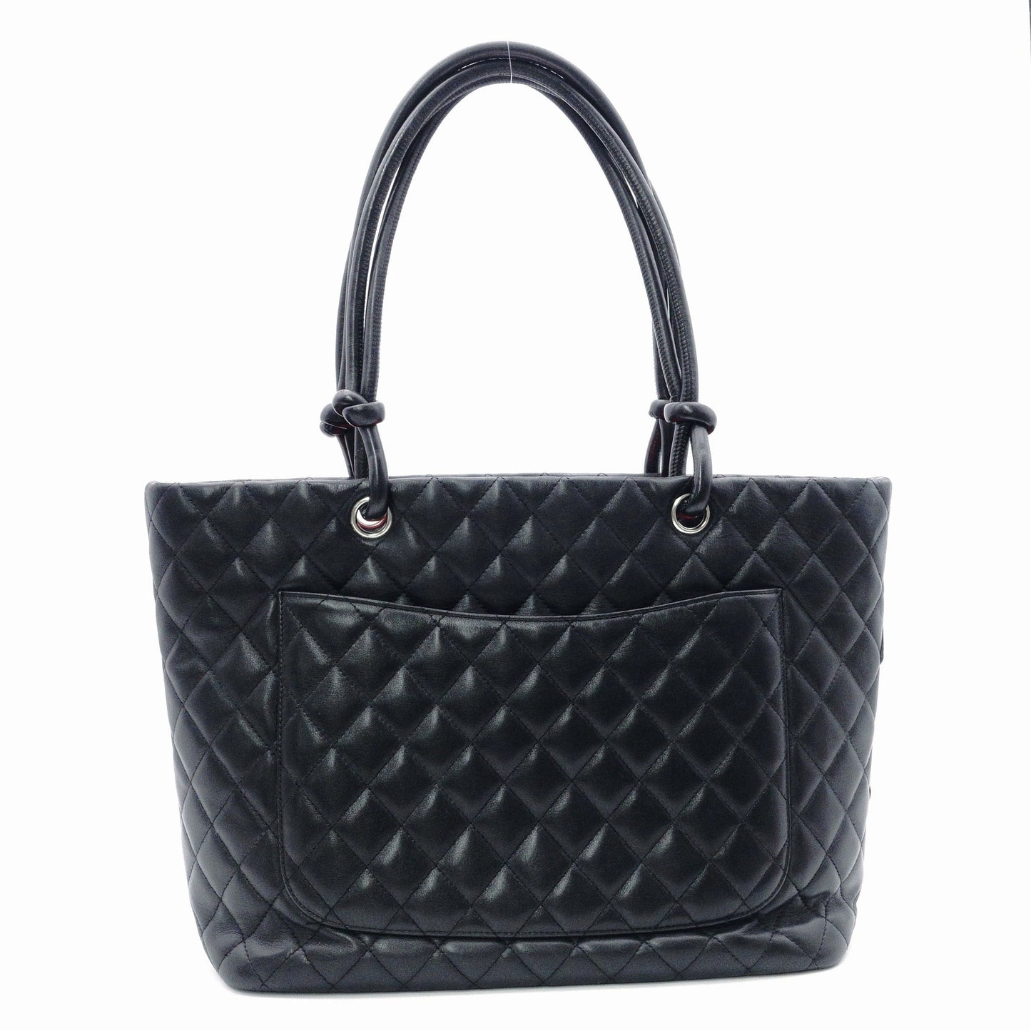 CHANEL Cambon Line Handbag, Leather, Black and Pink, CC Logo, Tote Bag