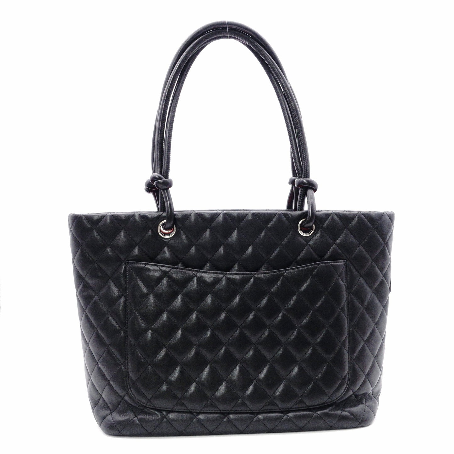 CHANEL Cambon Line Handbag, Leather, Black and Pink, CC Logo, Tote Bag