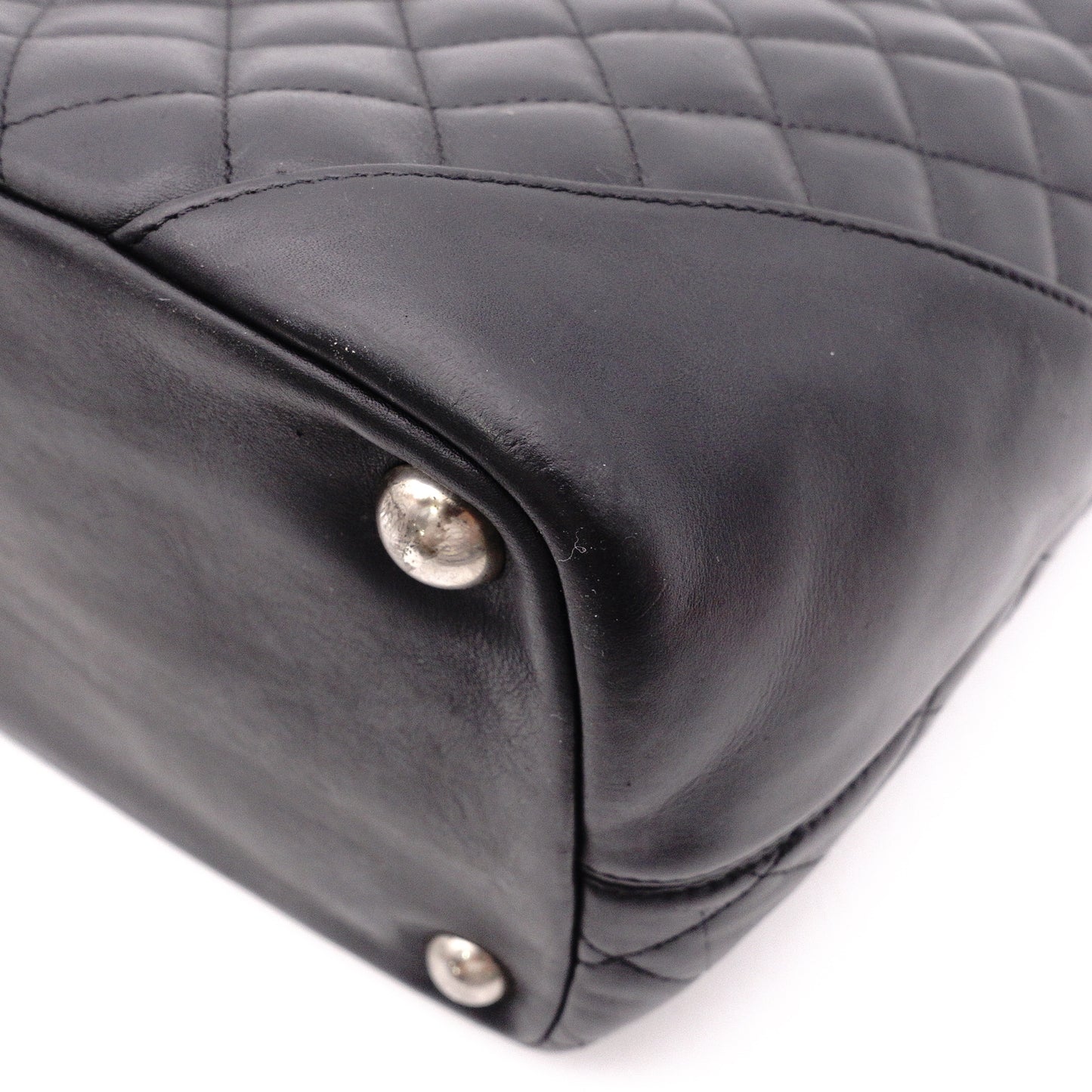 CHANEL Cambon Line Handbag, Leather, Black and Pink, CC Logo, Tote Bag