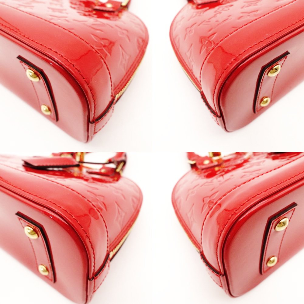 LOUIS VUITTON Alma BB Handbag Vernis Red Leather 2-Way Red Crossbody 7-10-193