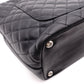 CHANEL Cambon Line Handbag, Leather, Black and Pink, CC Logo, Tote Bag