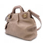 Salvatore Ferragamo Gancini Handbag, Leather, Brown, Gold Hardware