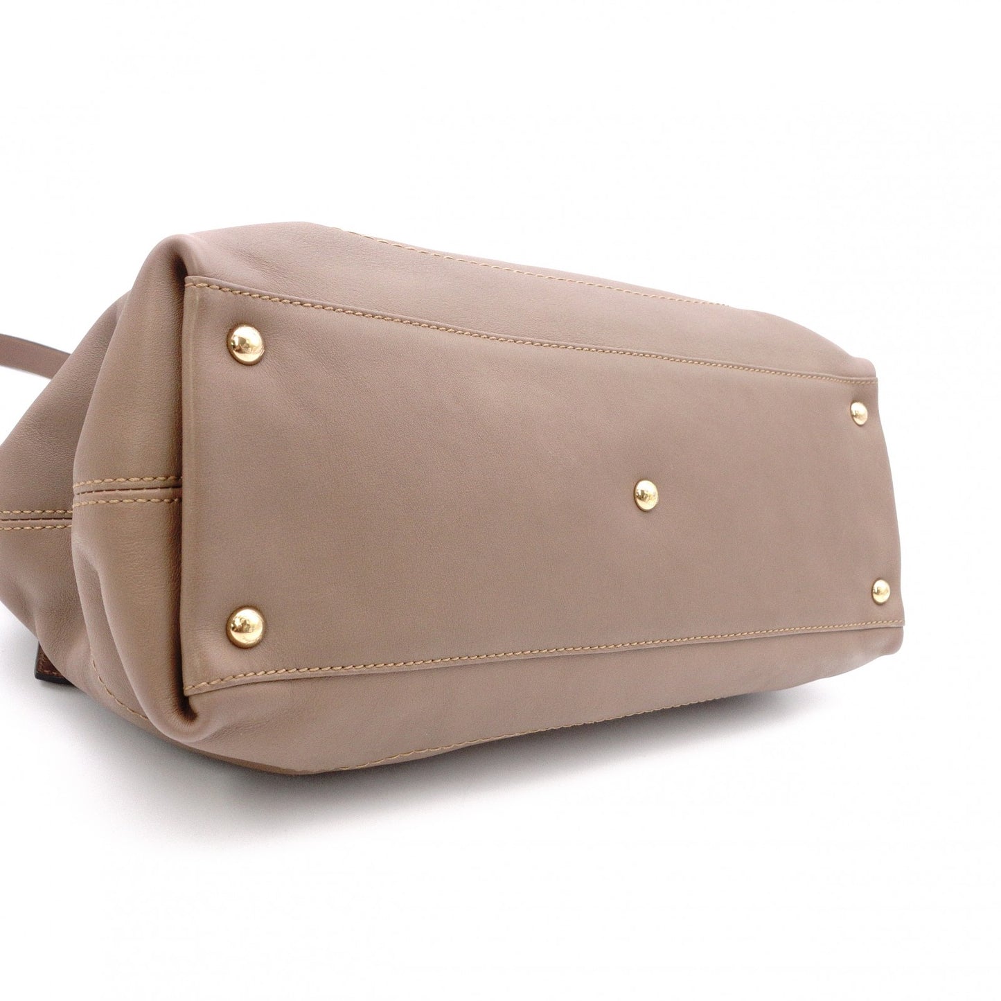 Salvatore Ferragamo Gancini Handbag, Leather, Brown, Gold Hardware
