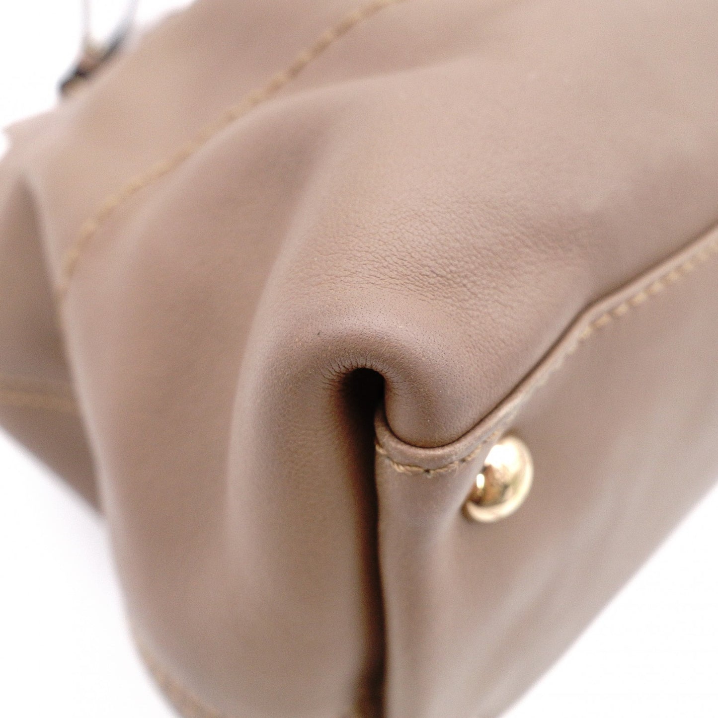 Salvatore Ferragamo Gancini Handbag, Leather, Brown, Gold Hardware