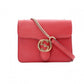 GUCCI Interlocking Shoulder Bag, Leather, Red, Gold Hardware