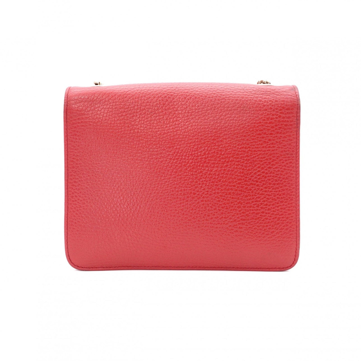 GUCCI Interlocking Shoulder Bag, Leather, Red, Gold Hardware